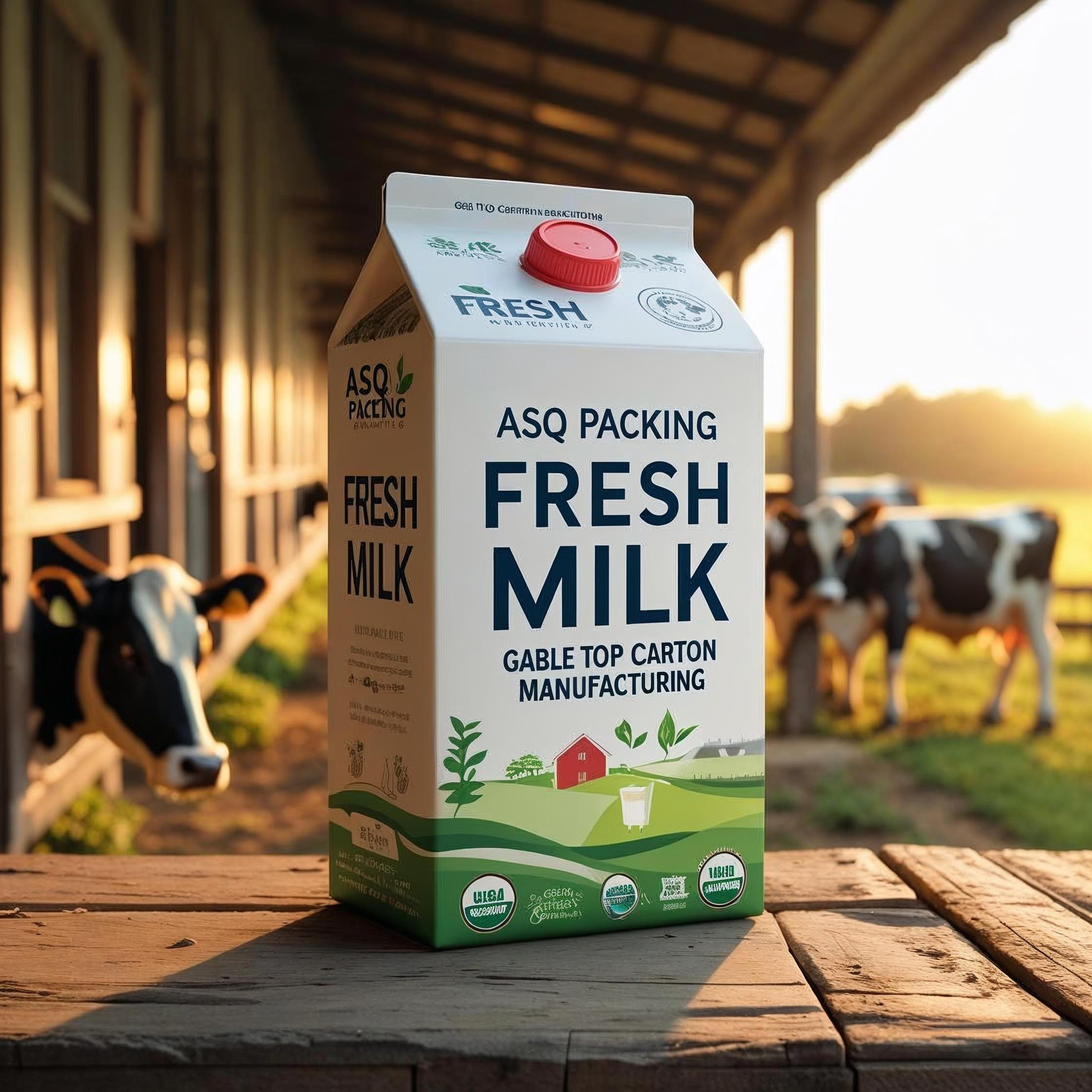 ESL Cartons ASQ Packing also specializes in Extended Shelf Life (ESL) gable-top cartons, engineered for milk, cream, yogurt drinks, plant-based beverages, and premium juices that demand longer freshness and superior protection.