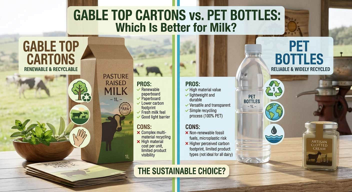 Gable Top Cartons vs PET Bottles: Which Is Better? 1