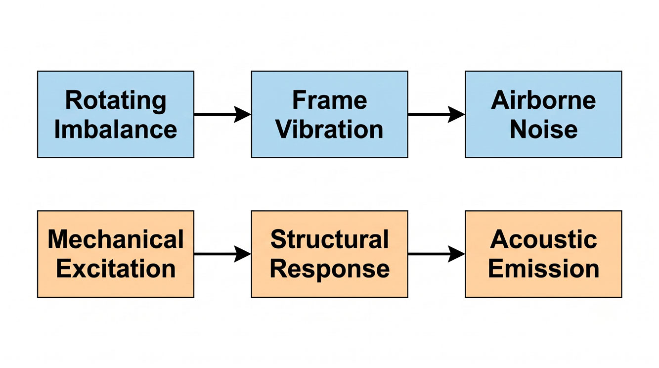 The Vibration-Noise Connection
