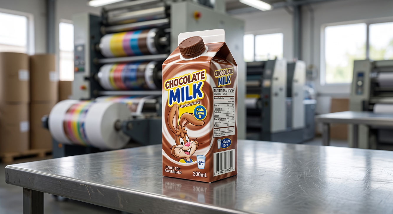 ASQ Packing offers full‑color custom printing specifically designed for school nutrition programs and kids' beverage brands. 2
